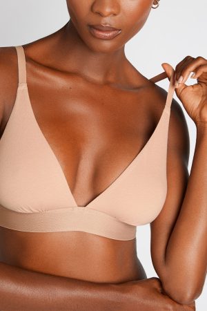 Cloud Cotton Triangle Bra in Buff